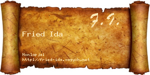 Fried Ida névjegykártya
